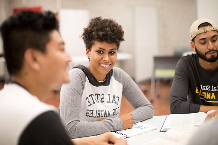 A female student receives advice 